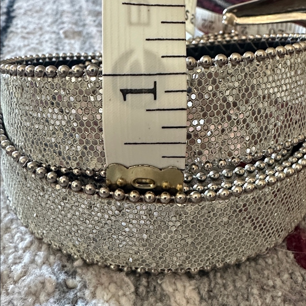 Elite, Fresno California Silver and Crystal Rhinestone Embellished Belt Size L - Picture 9 of 9